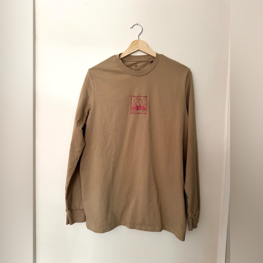 Adidas Men's Brown End Plastic Waste Long Sleeve Tee